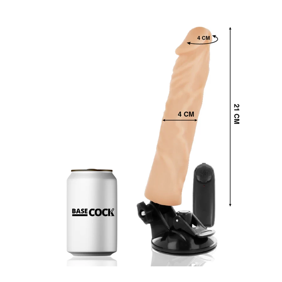 BASECOCK - REAALNE VIBRAATOR KAUGJUHTIMISEGA 21 CM